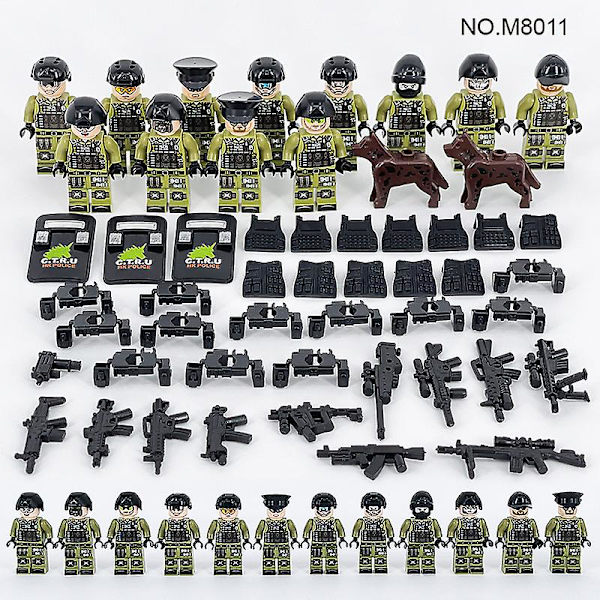 Militærserie Byggelegetøj 12 minifigurer