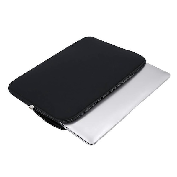 15,6 tums laptopfodral mjukt fluffigt foder dragkedja vadderad väska kompatibel med 15,6\" bärbar dator Ultrabook, svart