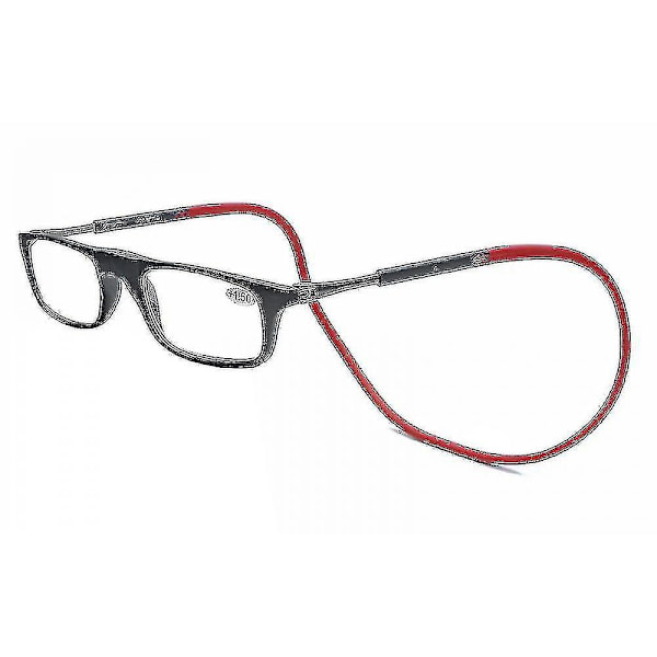Lukulasit korkealaatuinen Tr magneettinen imu riipus kaula funky lukijat lasit 1.75 Magnification Red