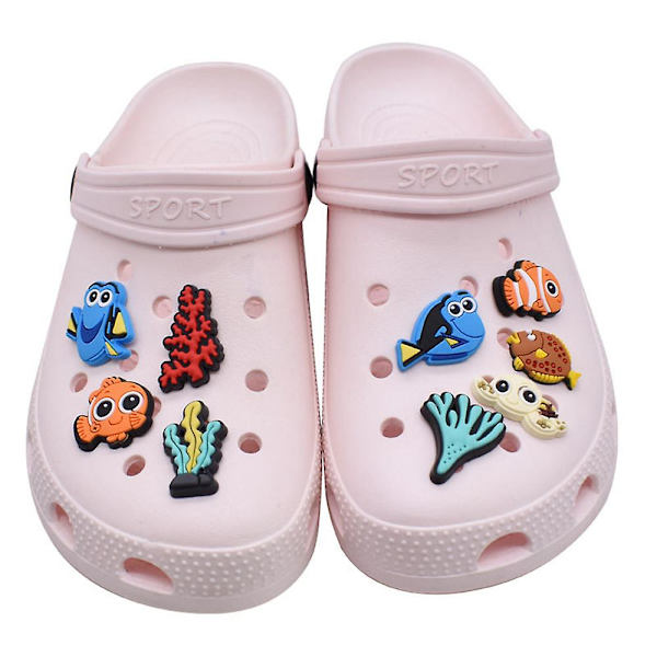 100 st Cartoon Finding Nemo Skocharm Dekoration för DIY Croc Clog Sandaler Tillbehör