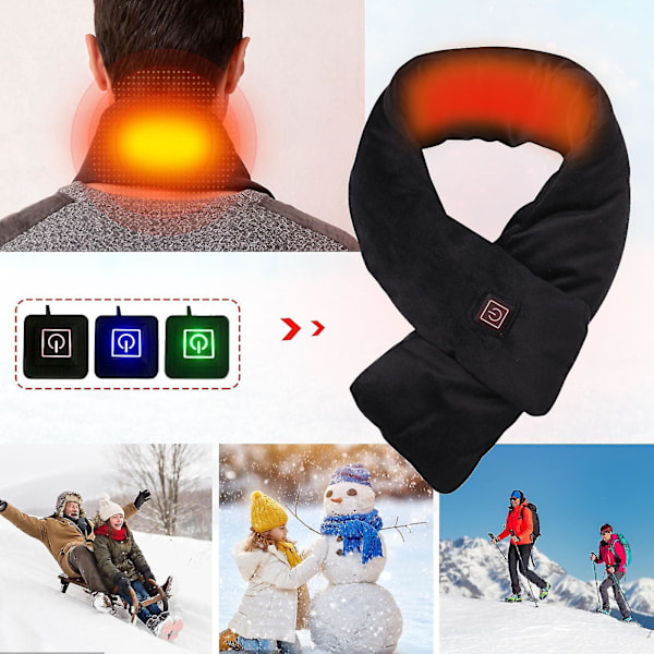 Smart Elektrisk Oppvarmet Halsvarmer Vinterhalsduk Usb Mann/kvinne Designer