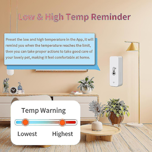 1 st Enkel Wifi temperatur- och fuktighetssensor inomhustermometer hygrometer