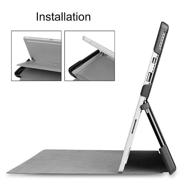 SSRGV Stativfodral för Microsoft Surface Pro4/5/6/7 Pennhållare 12.3\" Tablett Lätt Hårdskal (Svart)