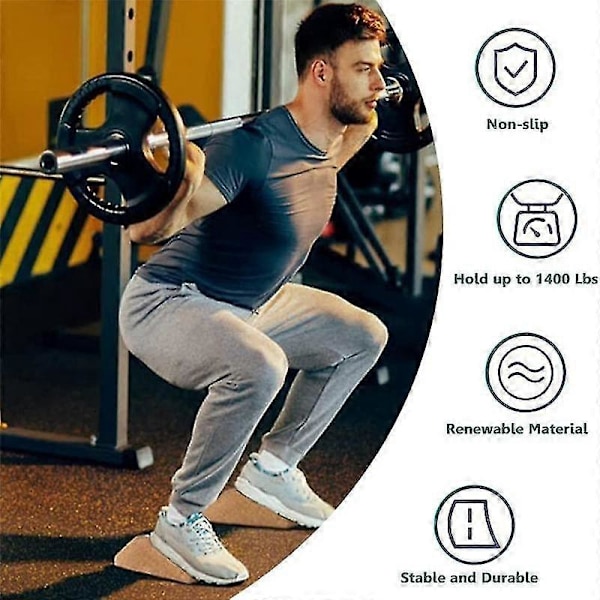2 st. Kork Squat Wedge Block Halkskydd Squat Ramp, Squat Platcompatible withm kompatibel med Hälhöjare