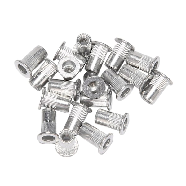 M5 Aluminium Flat Head Rivet Nut Insert Nuts Sølv Tone 20stk