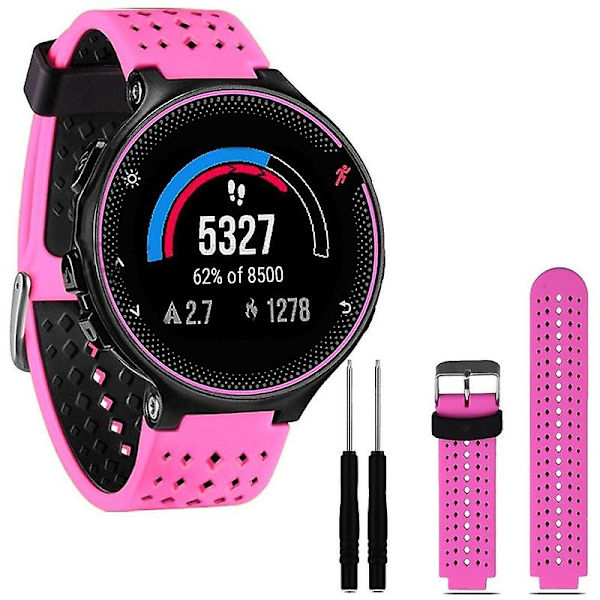 Udskiftning af silikoneurrem til Gar-min Forerunner 220 735 Approach S20 S5 S6 Black-White