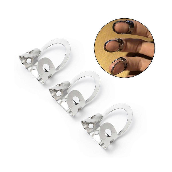 12 stk Gitarfingerplukker, Justerbare Metallfingerplukker for Gitar, Banjo, Sølv