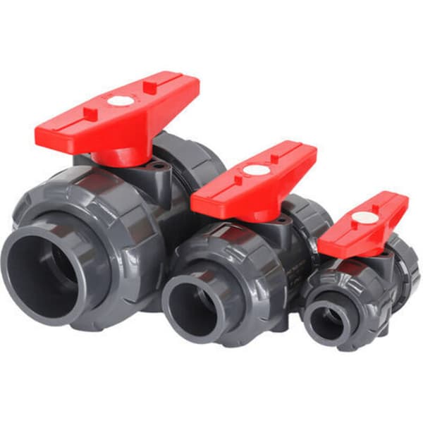 Dobbelt union ventil til opløsningsmiddelsvejsning, 40 mm diameter, PVC kugleventil, kugleventil, kugleventil til swimmingpool, DN32 (indvendig diameter 40 mm)