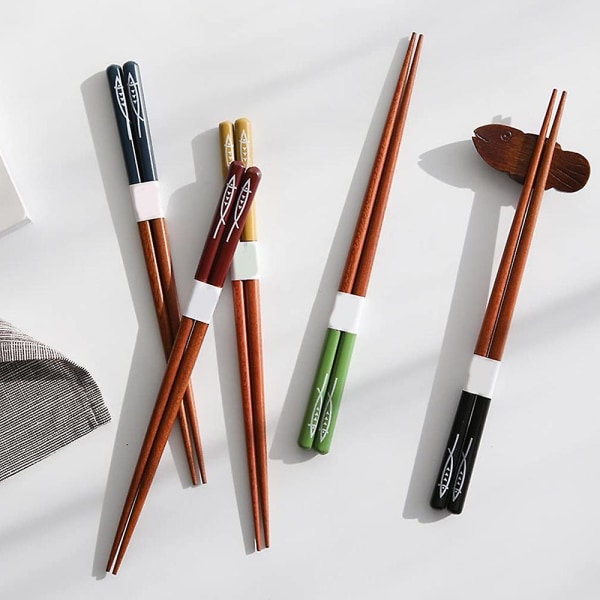5 par naturliga bambu ätpinnar Klassisk japansk stil ätpinnar