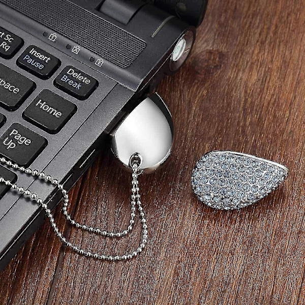 USB-minne, Premium USB 3.0, Diamant Hjärtform 32GB USB-minne Vattentätt Minne Höghastighetsöverföring, Blå