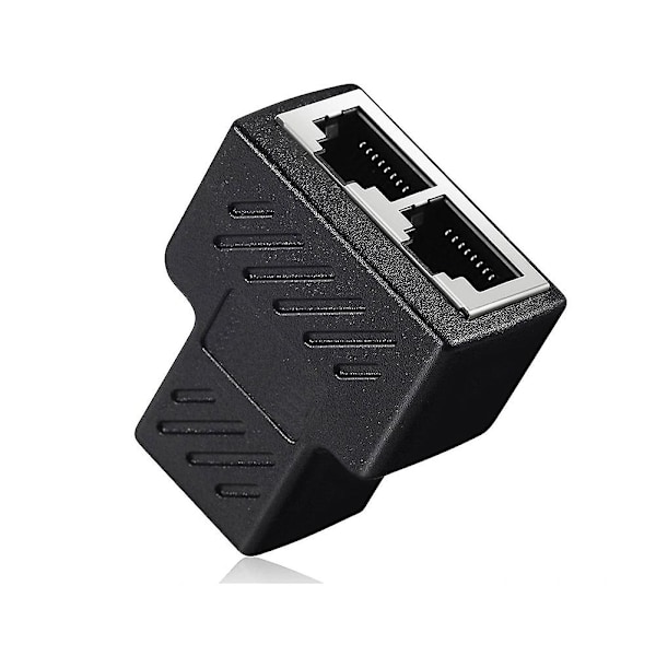 2 stk. 1 til 2 LAN Ethernet Netværkskabel RJ45 Hun Splitter Stik Adapter