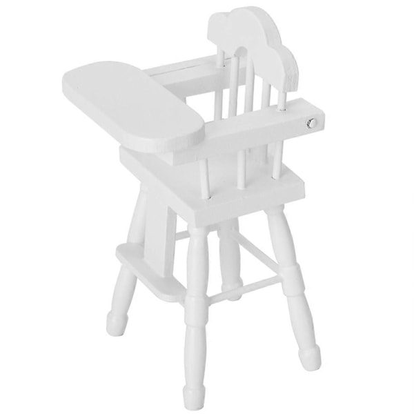 Miniature Dukkehus Spisebordsstol Høj Stol 1/12 Skala til Dukkehuse 12