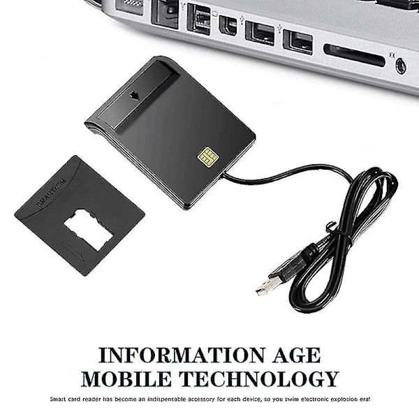 ROCKETEK SCR1 USB 2.0 Smart CAC-kortläsare ID SIM Bank-kort Adapter
