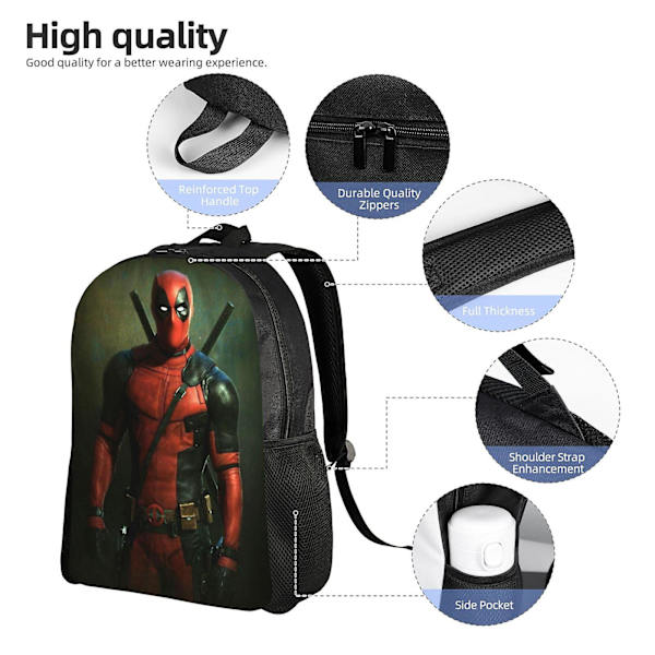 Deadpool Børne Rygsæk Skoletaske Elementære Elever Bogtasker
