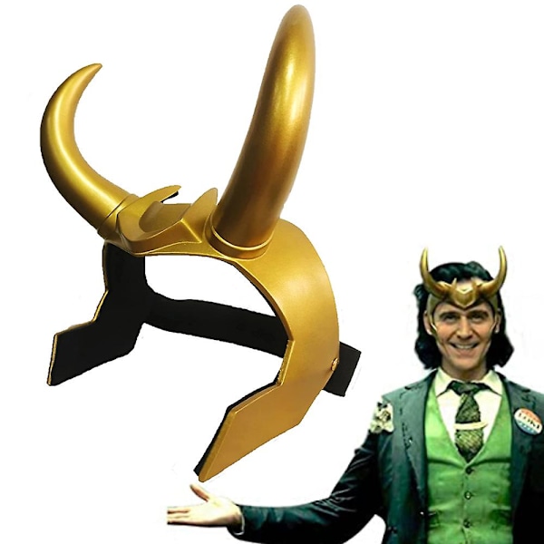 Loki 2 Horns Krone Elastisk Bånd Hornhjelm Party Cosplay Rekvisitter Fancy Dress Up