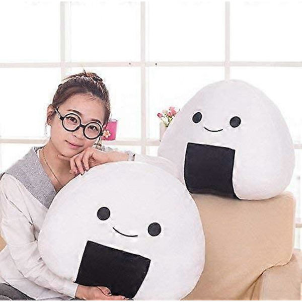 Fylld Kort Plysch Onigiri Sushi Flickors Födelsedagspresent Mat Dekoration Kudde Kuddar för Dockor Hemma Nödvändighet (30cm*11cm*26cm)