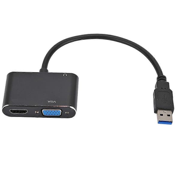 2 i 1 Kompatibel USB til High Definition Multimedia Interface og VGA Adapterkabel Kompatibel til 1080p USB 3.0 til High Definition Multimedia