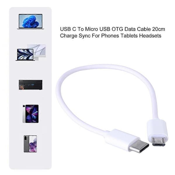 20 cm USB C til USB-kabel for rask dataoverføring og lading