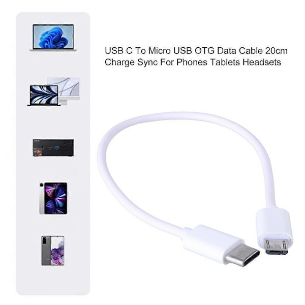 20 cm USB C til USB-kabel til hurtig dataoverførsel og opladning