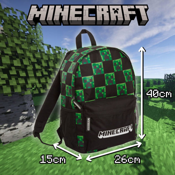 Ryggsäck, Barn, Vuxna, Creeper Gamer Skolväska, Gaming, Svart, One Size