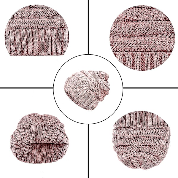 Unisex Hatt, Halsduk och Vantar Set Stickad Slouch Beanie Hatt Halsvärmare Pekskärm
