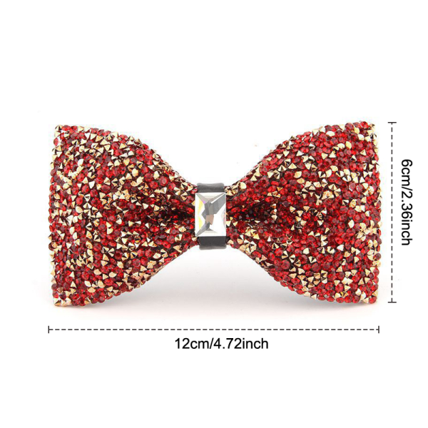 Rhinestone-solmio miesten kiiltävä kristalli kaulus solmio valkoinen musta