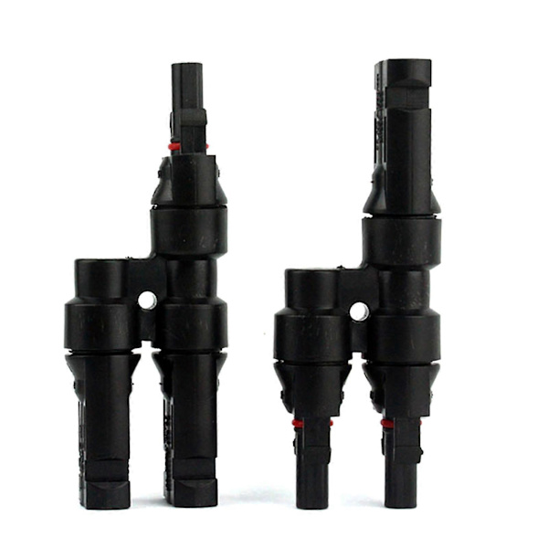1 par 2 til 1 solcellepanelkoblinger T-type parallellkobling vanntette koblinger gren parallell solcellesystemer