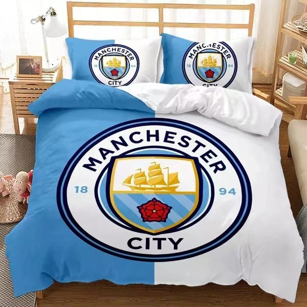 Manchester City FC Crest Enkelsängöverkast och örngottsset