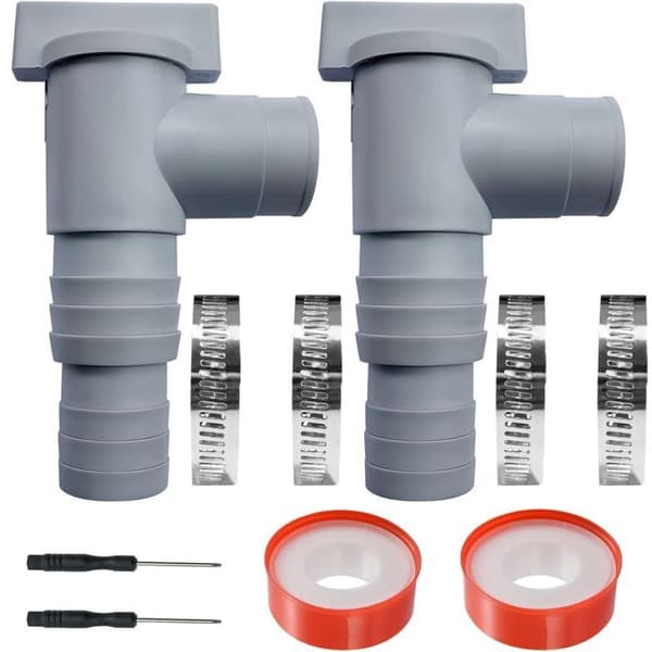 Underhålls-/avstängningsventil för pool, 32/38 mm slanganslutning för ovanmarkspooler och poolpumpar (2-pack)