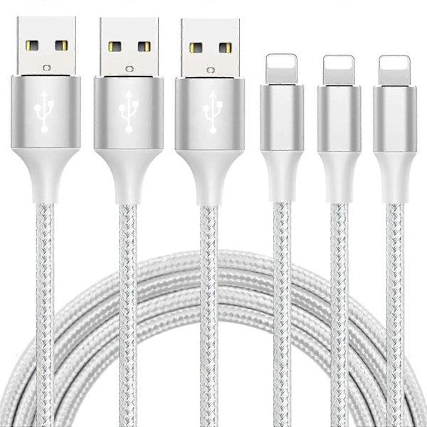 10FT iPhone Laddningskabel - Snabbladdning USB-sladd (3-pack)