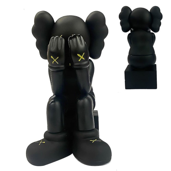 Tegneserie Kaws Model Kunst Legetøj Figurer Hjem Ornament Dekoration Til Børn Gaver Black