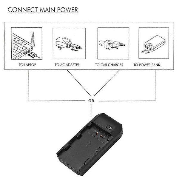 Mini Kannettava NP-FV5 PLUS Akkulaturi Merkkivalolla USB-latauskaapeli