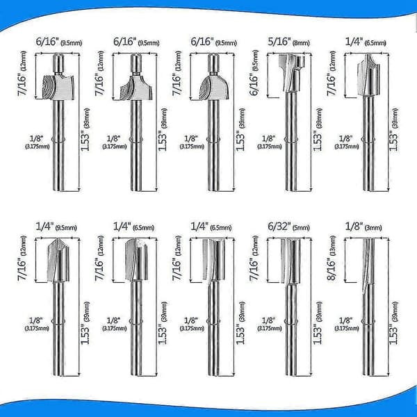 20 stk. HSS Fræser Karbid Graveringsbits Til Dremel Fræserbitsæt 1/8 Tomme (3 mm) Skaft Til Dremel Pro