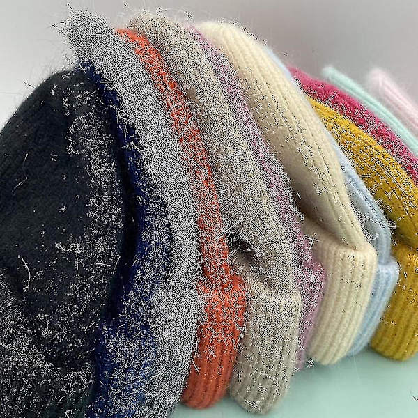 Neulottu Miesten ja Naisten Ganni Talvi Lämmin Paksu Pipo Reunaa Pitkin Neulottu Joustava Beanie-Pipo