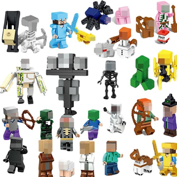 Julkalender 2024 Minecraft, 24 Dagar Leksaksfigurer Byggklossar Nedräkningskalender, Pojkar Julkalender Överraskningsgåva