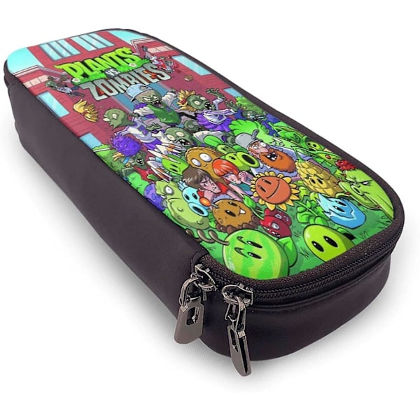 Plants VS Zombies Läder Pennfodral Stor Kapacitet med Dragkedja Stor Förvaring Penna Pennfodral Box Organizer Praktisk Väska Hållare bd006234