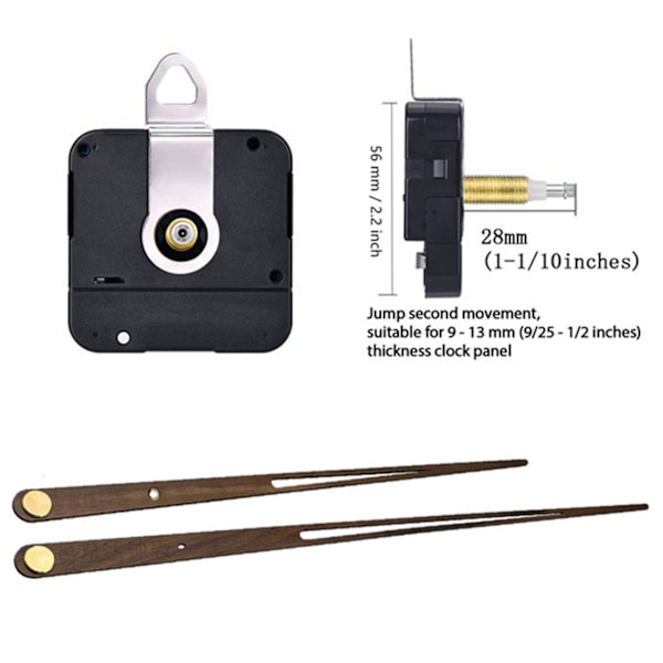 28mm Langskaftet Kvartsurværk Mekanisme DIY Højmoment Ur Lang Visere Reparationssæt Urmekanisme Udskiftning
