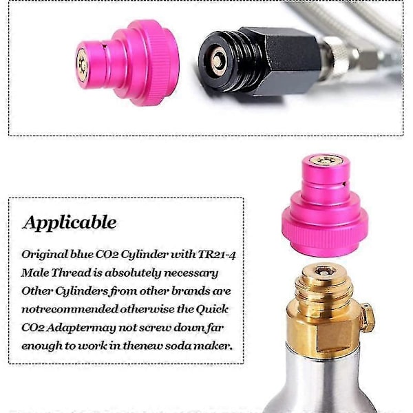 CO2 Snabbadapter för Duo-Quick Connect QC, Art och Terra, Ersättning för CO2-cylinder TR21-4 Hantråd Tillbehör