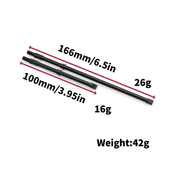 2 st Stålmetall Bakaxel Drivaxel För Axial Rbx10 Ryft 1/10 Rc Crawler Bil Uppgradering Delar Tillbehör