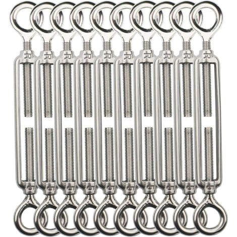 Wire Turnbuckle, M5 Wire Turnbuckles, Kabelspænder Krog og Krog, 304 Rustfrit Stål Kabelspænder, Bruges til Stof