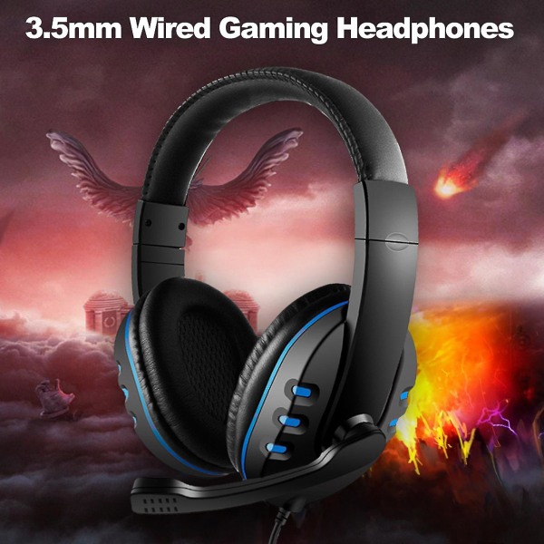3,5 mm kablet gaming headset støjreducerende hovedtelefoner med mikrofon