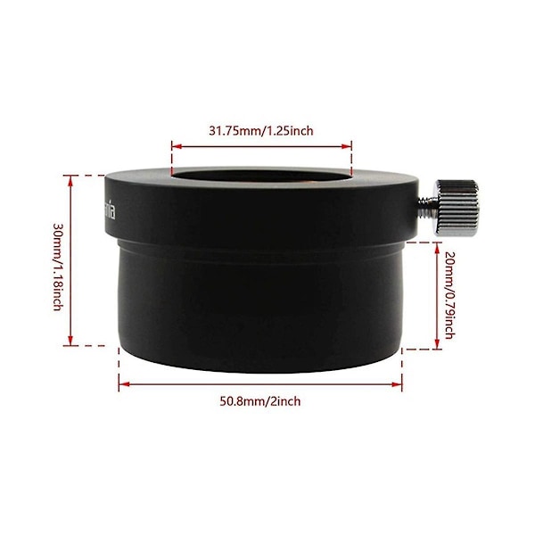 Astronomi Teleskop 2 tum till 1,25 tum Okularadapter 50,8 mm till 31,7 mm Metalladapter