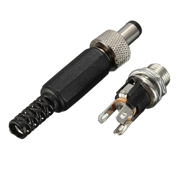 2,1 mm X 5,5 mm ruuvilukitus power naarasliitin &amp; Metallipaneeliin kiinnitettävä pistorasia Paikallaan Turvallinen vakiopistoke