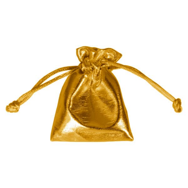 Dekorativ gullfarget gavepose 8 x 6 cm smykkepose