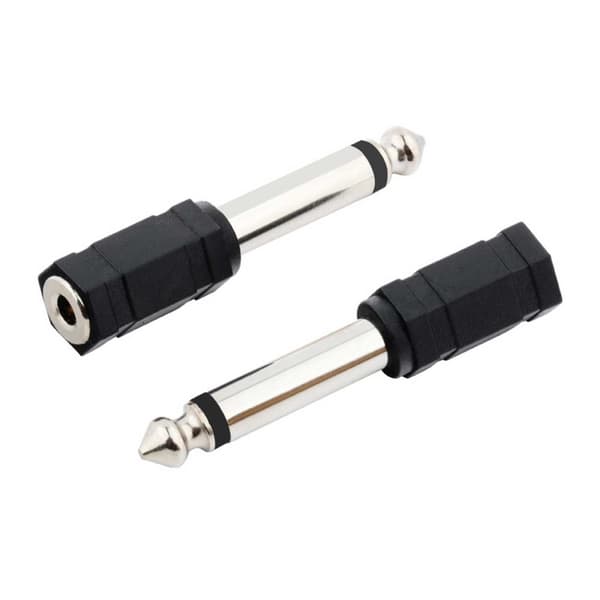 2-pakning lydadapter 3,5 mm AUX til 6,3 mm stereoadapter Teleplugg