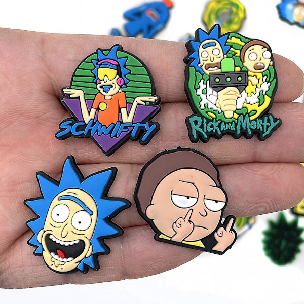 32 stk Rick And Morty skosjarm for Diy Clog Sandaler Dekor Sko Tilbehør