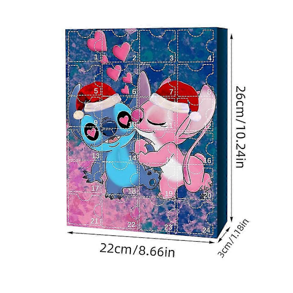 Sød Julekalender 2024 Til Børn, Lille Monster Lilo & Stitch Kawaii Figurer Legetøj Jule Nedtællingskalender, Skøn Julegaveidé Til Børn G