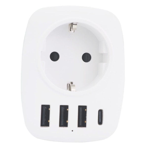 Multi-Network USB Socket, Multi-Socket USB Charger with 1 AC Output, 1 USB C and 3 USB Ports, Power Outlet Compatible with iPhone/iPad, Ideal for Home