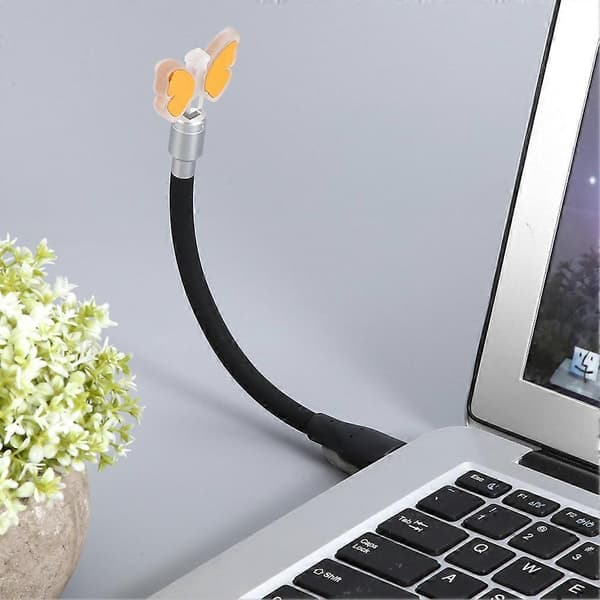 Fleksibel Lysstærk USB Bordlampe Letvægts Mini LED Skrivebordslampe til Laptop Desktop PC Sort