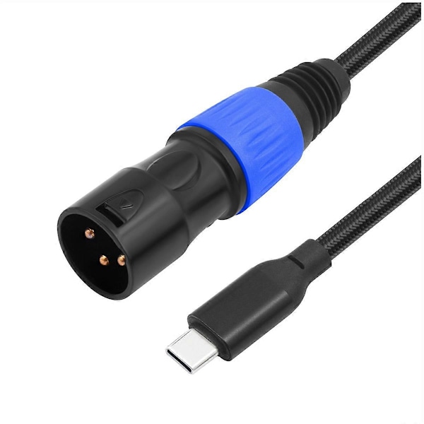 Type C - XLR uros Aux-äänikaapeli Type C - XLR uroslähtö Stereojohto USB Type-C uros - XLR uroskaapeli Plug and Play